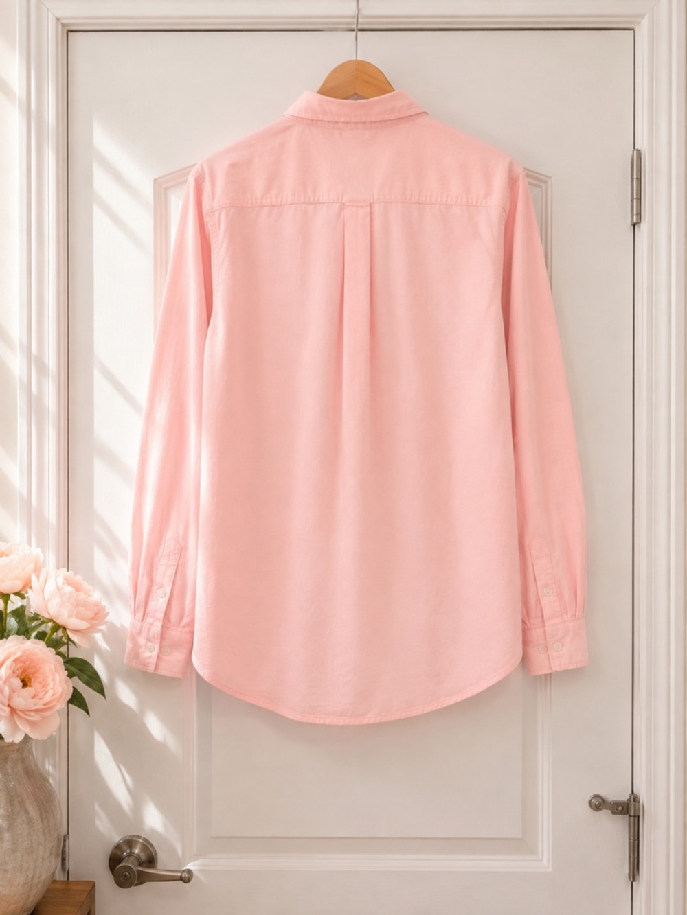 Lands’ End Women’s Pink 100% Cotton Button-Down Shirt Size L 14–16 - Picture 4 of 4